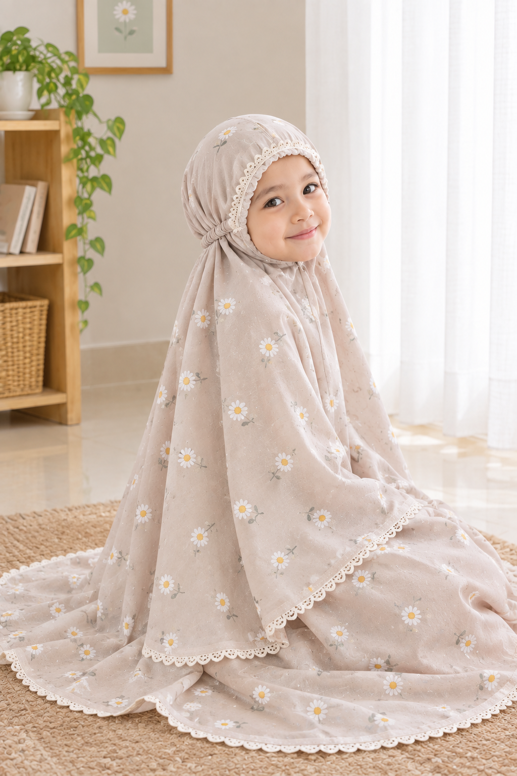 Mukena Anak Daisy Warm Linen Solagirl