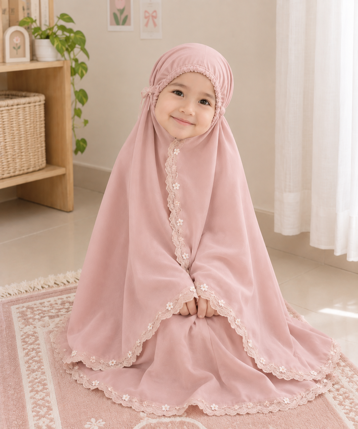 Mukena Anak Polos Putih Pure Vanilla Solagirl