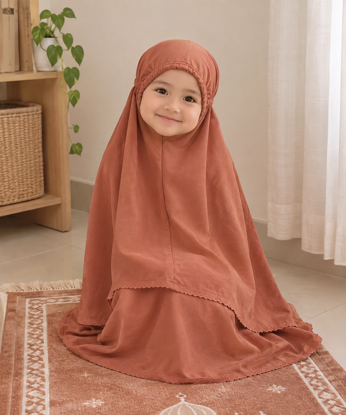 Mukena Anak Solagirl Varian Terracotta Bloom