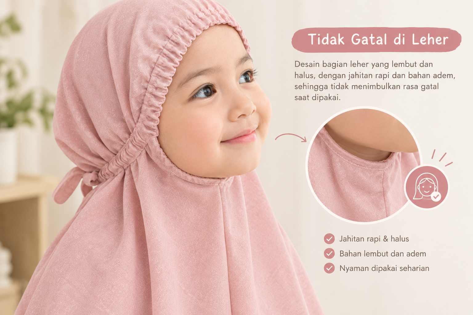 Renda rajut katun mukena anak Solagirl